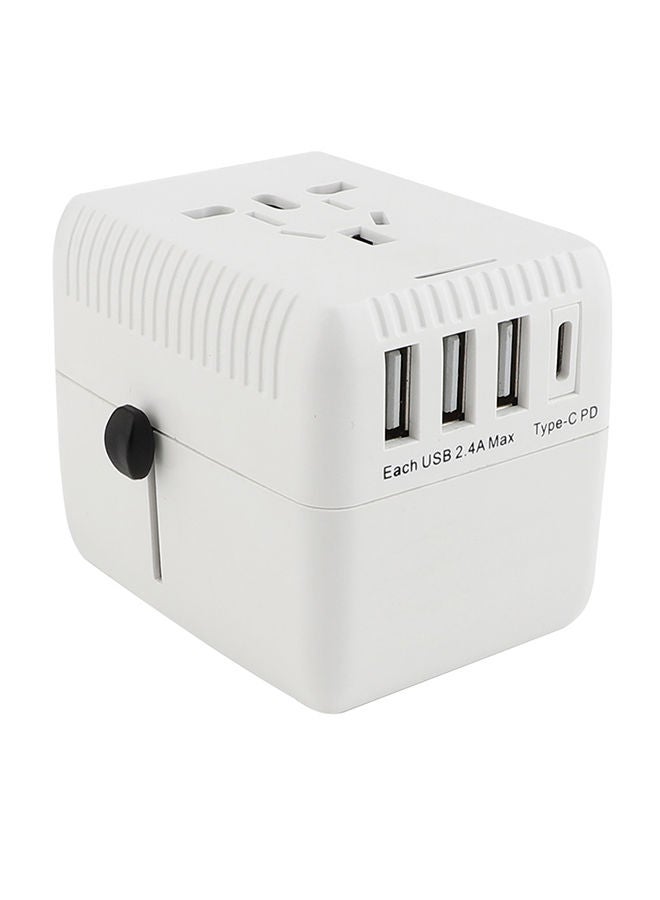 NIBEMINENT All In One Universal Travel Adapter White 