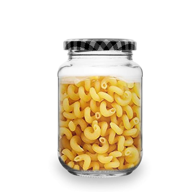 Croco Jar 500Ml Glass Jar Round Shape With Black White Strip Cap Rust Proof Air Tight Kitchen Stuff Storage Glass Jar 12 - Image 4