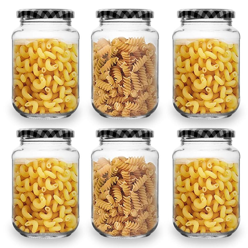 Croco Jar 500Ml Glass Jar Round Shape With Black White Strip Cap Rust Proof Air Tight Kitchen Stuff Storage Glass Jar 12 - Image 5
