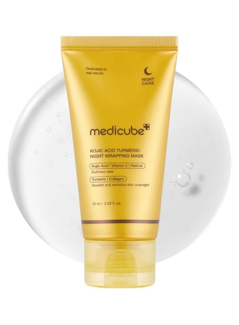 ميديكيوب قناع ليلي سهل الفرد والتقشير غني بالكركم يغذي البشرة الباهتة وغير المتساوية مع الكولاجين المتحلل لتحسين نضارة البشرة وتعزيز مرونتها من ميديكوب لعناية بالبشرة على الطريقة الكورية عبوة 75 ملليلتر - Image 1