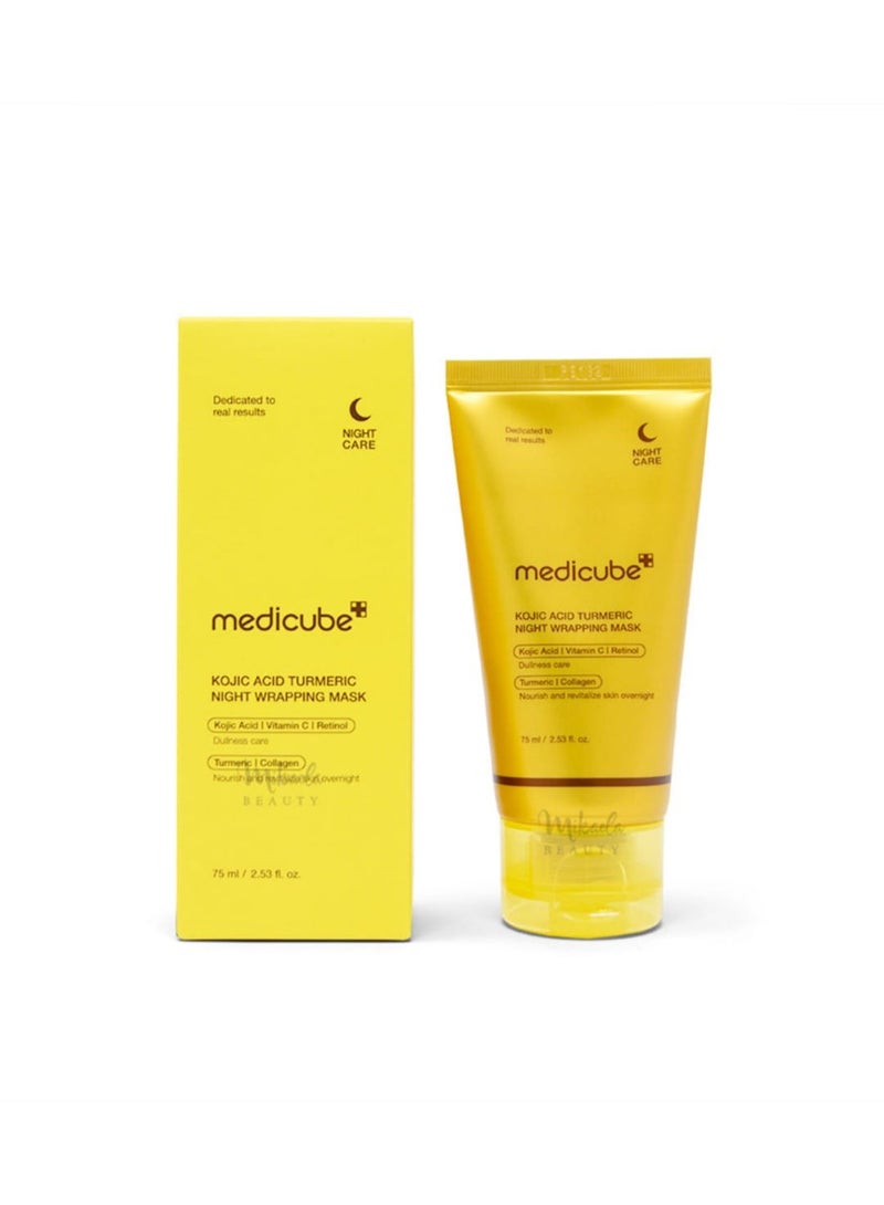 ميديكيوب قناع ليلي سهل الفرد والتقشير غني بالكركم يغذي البشرة الباهتة وغير المتساوية مع الكولاجين المتحلل لتحسين نضارة البشرة وتعزيز مرونتها من ميديكوب لعناية بالبشرة على الطريقة الكورية عبوة 75 ملليلتر - Image 2
