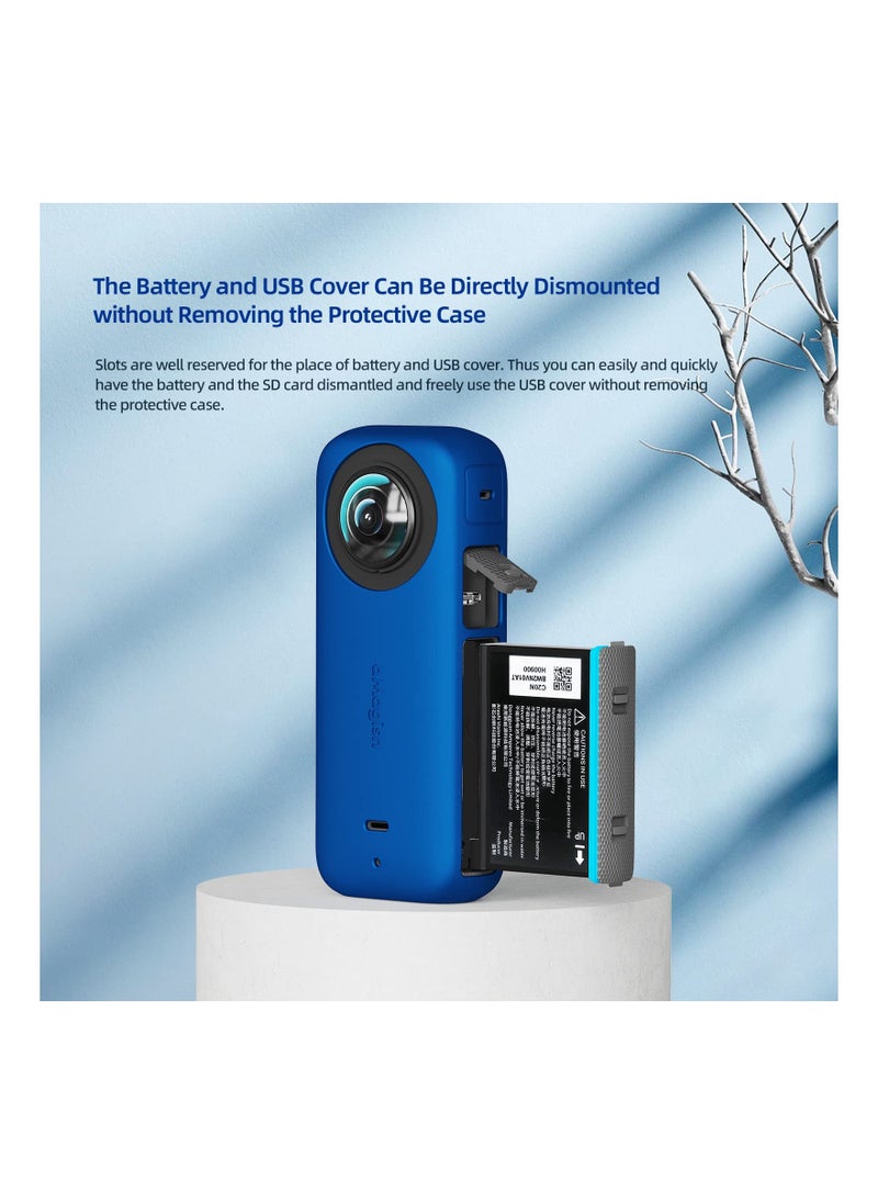 Generic Silicone Protective Case and Lens Guards for Insta360 X3, Anti-Scratch Body Silicone Cover and Waterproof Lens Protector  - Image 4