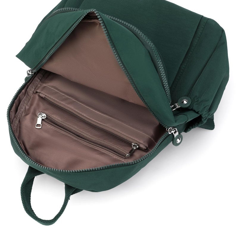 Tanweibago Mini Nylon Women Backpacks,11L Small Ladies backpacks Casual Lightweight Women Shopping Travel Daypack (Dark Green) - Image 3