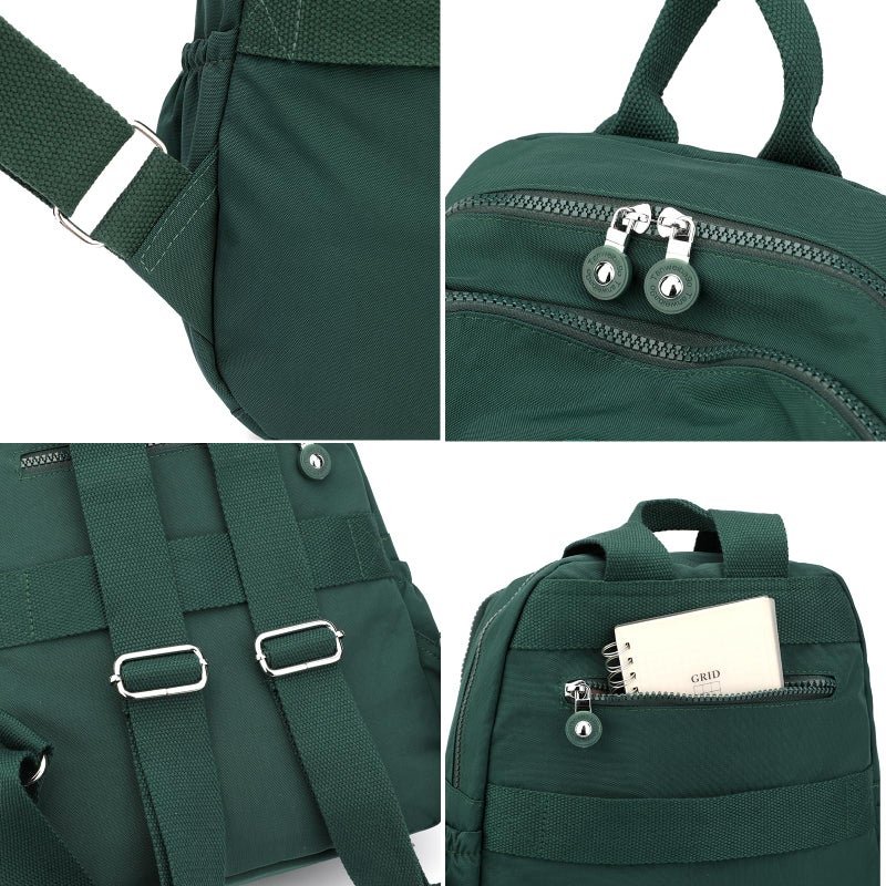 Tanweibago Mini Nylon Women Backpacks,11L Small Ladies backpacks Casual Lightweight Women Shopping Travel Daypack (Dark Green) - Image 4