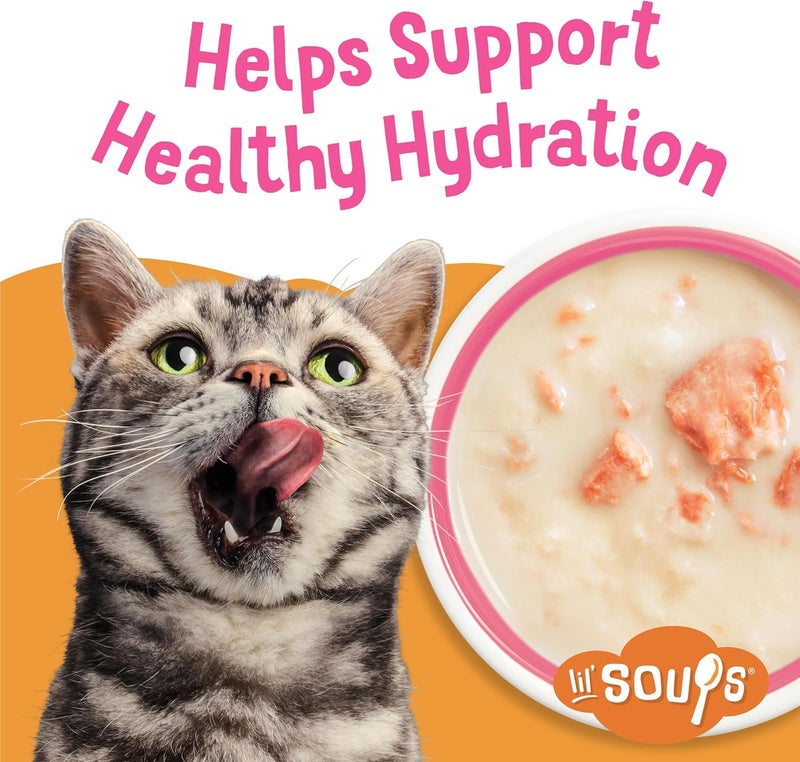 Friskies Purina Friskies Lil' Soups Grain Free Cat Food Toppers with Sockeye Salmon in Chicken Broth - 8 Pack of 1.2 oz Cups - Image 4