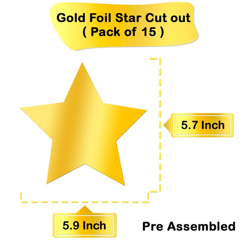 KatchOn, Gold Star Hanging Swirls Decorations - Pack of 30 | Hanging Gold Party Supplies for Hollywood Theme Party Decorations, Hanging Stars Decor for Golden Birthday Party Decorations, Anniversary - Image 2