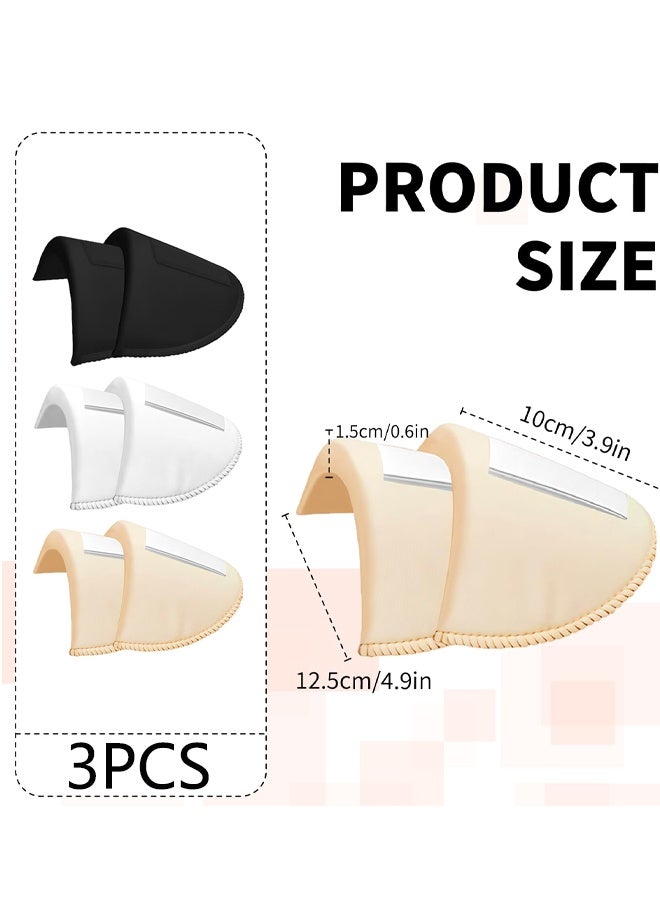 3 Pairs Shoulder Pads for Women Clothing No Sewing Required Anti Slip Detachable Reusable Soft Sponge, Shoulder Pads 1.5cm Thickening Foam for Women Men Costume Blazer Suit Jacket Shirt - Image 2
