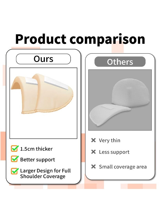 3 Pairs Shoulder Pads for Women Clothing No Sewing Required Anti Slip Detachable Reusable Soft Sponge, Shoulder Pads 1.5cm Thickening Foam for Women Men Costume Blazer Suit Jacket Shirt - Image 3