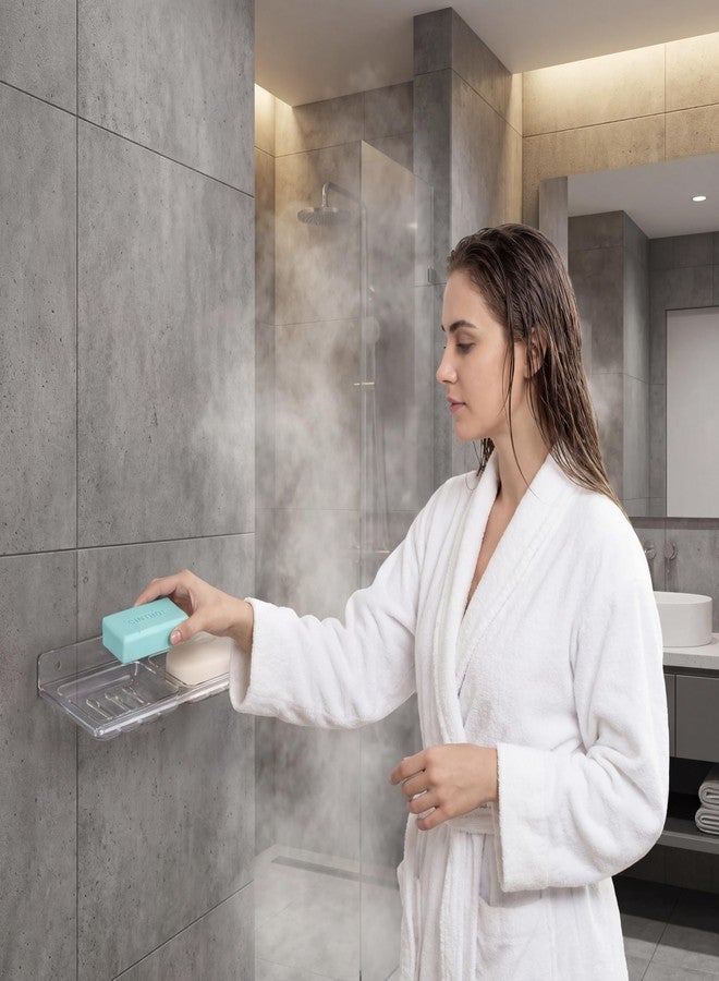 TRYOTONE Wall-Mounted Double Soap Dish Holder | Stainless Steel Base with Transparent Drain Tray | Rust-Proof & Durable Design for Bathroom, Kitchen, or Hotel Use | Space-Saving Organizer - Image 1