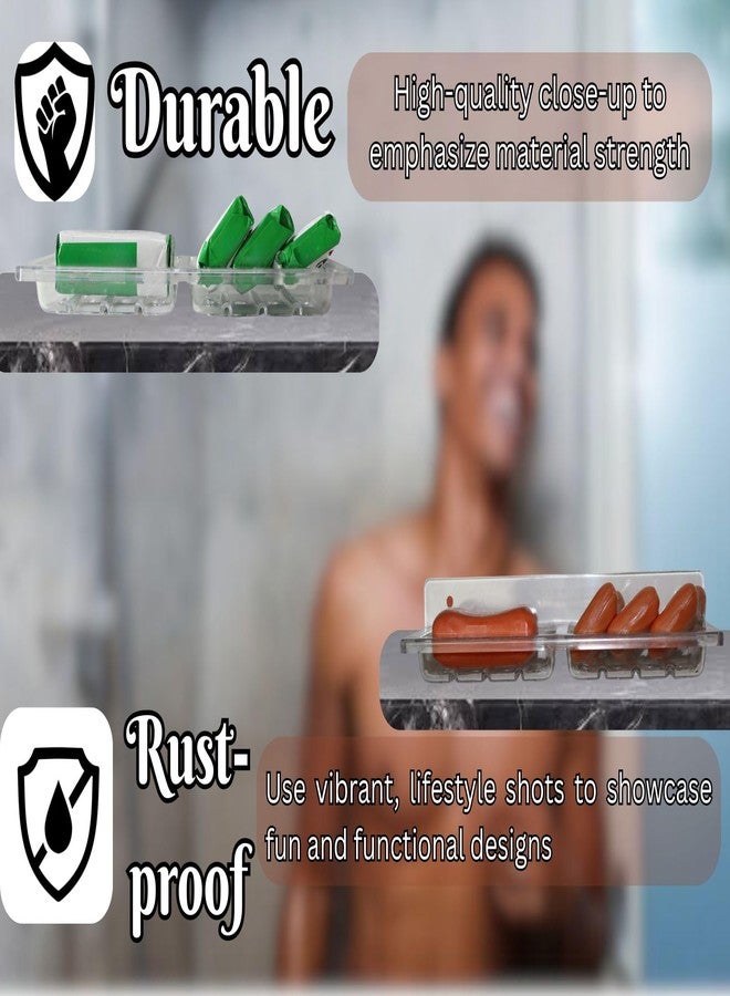 TRYOTONE Wall-Mounted Double Soap Dish Holder | Stainless Steel Base with Transparent Drain Tray | Rust-Proof & Durable Design for Bathroom, Kitchen, or Hotel Use | Space-Saving Organizer - Image 5