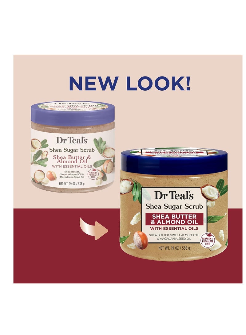 Dr Teal's Dr Teal's Shea Sugar Body Scrub, Shea Butter with Almond Oil & Essential Oils, 19 oz (Pack of 3) (Packaging May Vary)  - Image 2