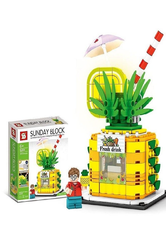 Small cubes for the construction and installation of fresh fruit drink - 303 pieces containing plastic luminous pieces 