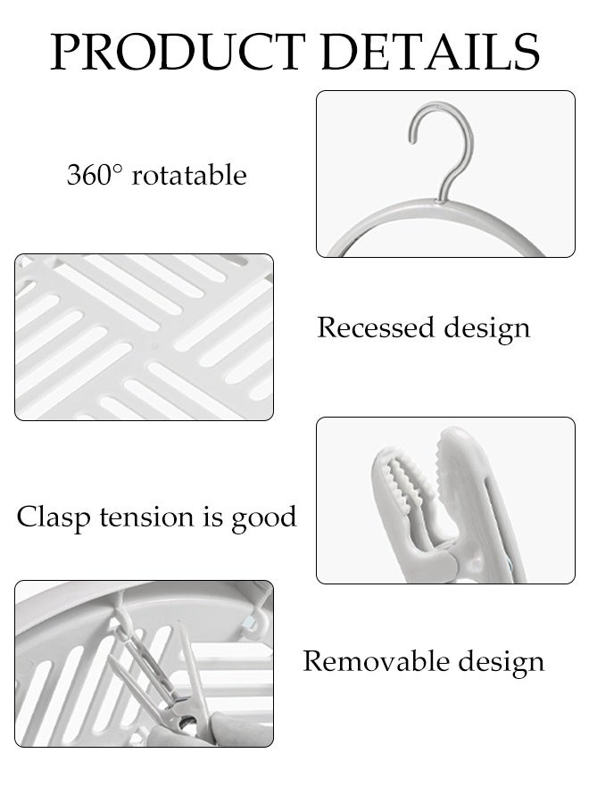 DUNISO Multi-Functional Sock Dryer Foldable Sock Dryer Hanger with Strong Clips Plastic Rustproof Durable Sock Hanger Space-Saving Rotary Wind-sock Dryer Hanger with Hollow Out Drying Tray for Shoe Insoles, Socks, Underwear, Baby Clothes - Image 3