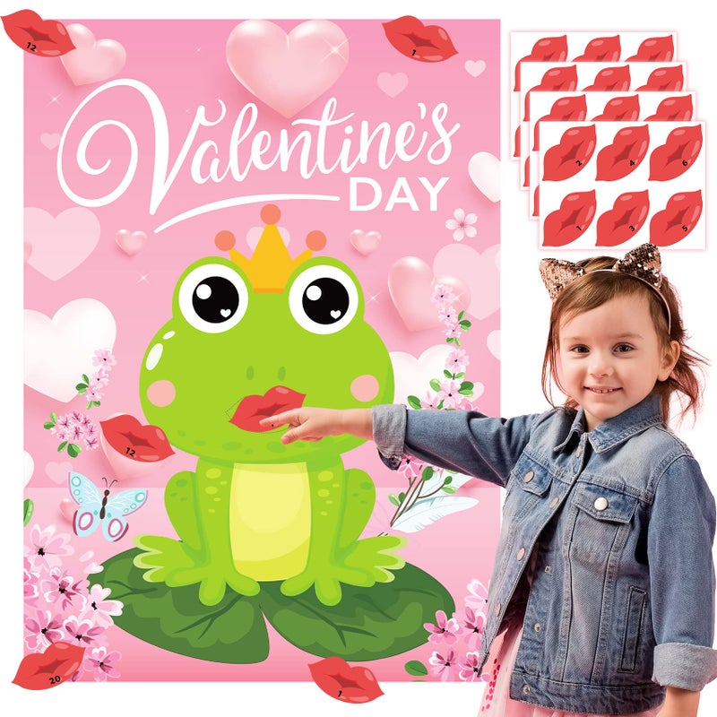 Funnlot Valentines Day Games for Kids Valentine Frog Pin Game Valentine Party Games Valentines Day Activities for Kids Valentines Games for Kids Party Valentines Games for Kids Classroom Family School - Image 1