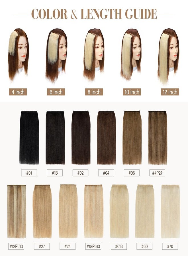 S-noilite Clip in Hair Extensions for Short Hair 100% Real Human Hair 1PCS 2 Clips Clip in Hairpieces For Women with Thinning Hair Add Volume 8g 4Inch-Natural Black - Image 4
