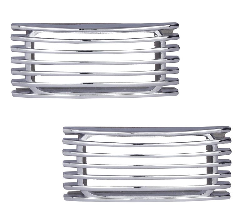 Bigwheels (Set of 2Pc) Stylish Car Side Lamp/Indicator Rim Sticker Grill/Jali Type Chrome Finishing Cover (Silver) Color Auto Car Exterior Accessories Suitable for Maruti Old WagonR