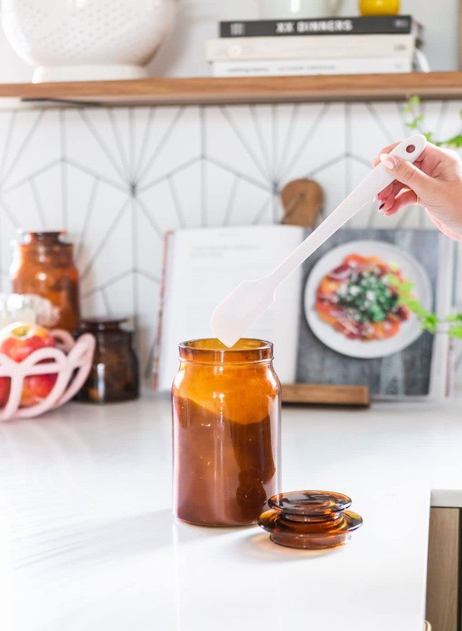 The Silicone Kitchen ملعقة سيليكون محسّنة للمطبخ، ملعقة رفيعة، ملعقة سيليكون بيضاء أنيقة، طقم ملاعق سيليكون من 3 قطع، لون أبيض كريمي - Image 5