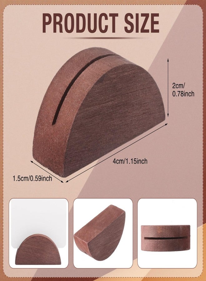 Colingmill 24 Pcs Wooden Table Number Stands Indoor Lightweight Wedding Table Name Holder Semicircular Design Place Card Holders Office Tag Photo Menu Clips Banquet Birthday Party Restaurant - Image 2