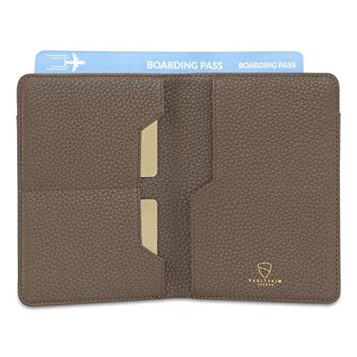 VAULTSKIN Leather Passport Holder Slim RFID Blocking Travel Wallet for Men and Women Fits Passport Credit Cards ID Cash Passport Cover Ideal Travel Accessories with Gift Box M BrownKensington - Image 3