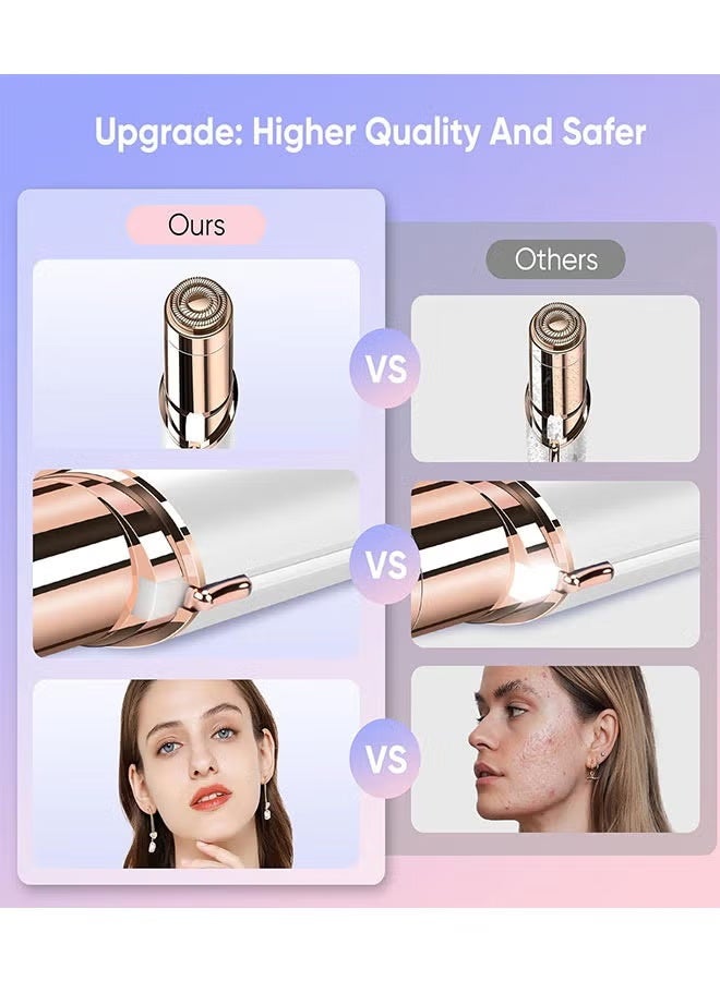 فلوليس إزالة شعر الوجه للمرأة، جهاز إزالة الشعر بلا ألم، إزالة شعر الوجه للمرأة، أفضل حلاقة الوجه / مقطع / حلاقة كهربائية للذقن / الشفة العليا / الخوخ - Image 3