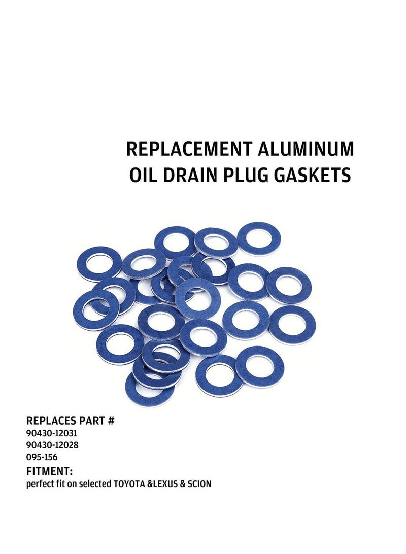 90430-12031 Aluminum Oil Drain Plug Gaskets Fits for Toyota Lexus Scion Crush Washer Seals Replaces# 9043012031, Oil Drain Plug Washers Aluminum (24Pcs) - Image 2
