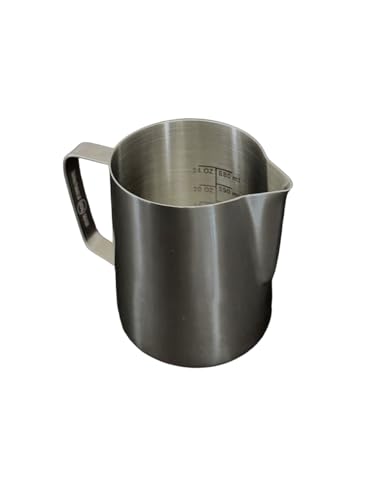 Rattleware 32 oz Latte Art Pitcher – Stainless Steel Frothing Pitcher with Etched Graduation, Tapered Spout, Ergonomic Handle, Professional Steaming Pitcher for Baristas, Cafe and Home Use - Image 3
