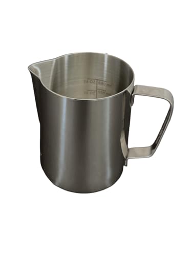 Rattleware 32 oz Latte Art Pitcher – Stainless Steel Frothing Pitcher with Etched Graduation, Tapered Spout, Ergonomic Handle, Professional Steaming Pitcher for Baristas, Cafe and Home Use - Image 4