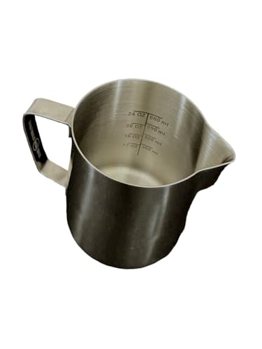 Rattleware 32 oz Latte Art Pitcher – Stainless Steel Frothing Pitcher with Etched Graduation, Tapered Spout, Ergonomic Handle, Professional Steaming Pitcher for Baristas, Cafe and Home Use - Image 2
