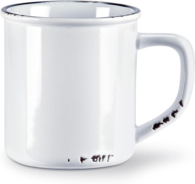 Abbott Collection Enamel Look Stoneware Mug White - Image 1