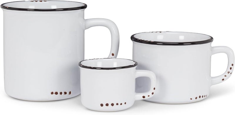 Abbott Collection Enamel Look Stoneware Mug White - Image 5