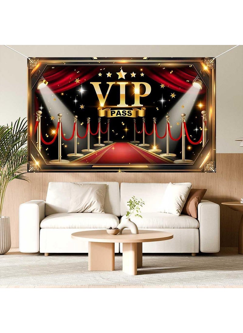 Ticuenicoa Ticuenicoa VIP Backdrop Red Carpet Party Decorations  708x433 Inches Black Gold Movie Theme VIP Star Stage Background for Celebrity Prom Film Premiere Award Ceremony  Birthday Photo Studio Props  - Image 4