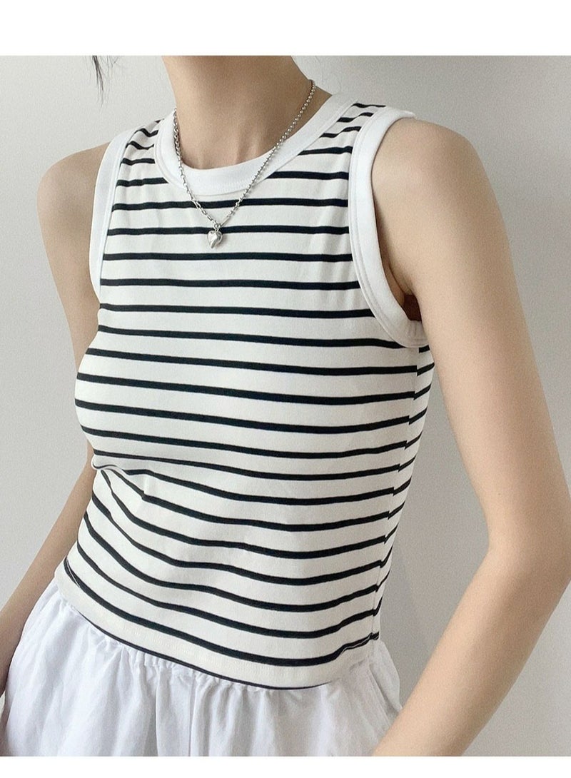 ASIV 95% Cotton French design striped top with chest pad - Image 5
