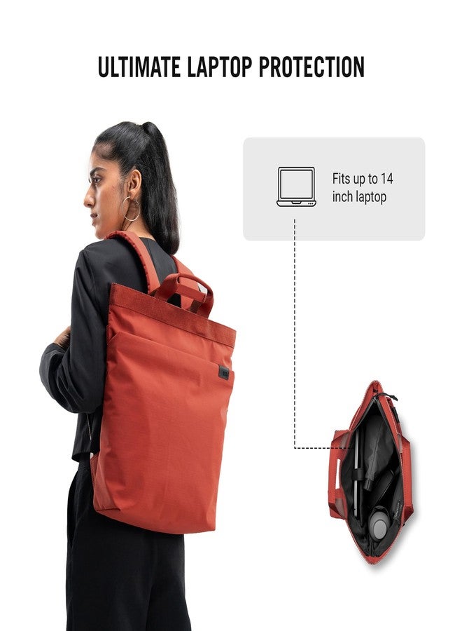 DailyObjects Water Resistant Pivot Carrypack Bag for Men & Women|Fits 13/14/15.6 inch Laptop/Macbook Pro/Air|Lightweight| Backpack (21L)|Office Use/Travel|Multi Pocket|Adjustable Shoulder Strap (Red) - Image 4