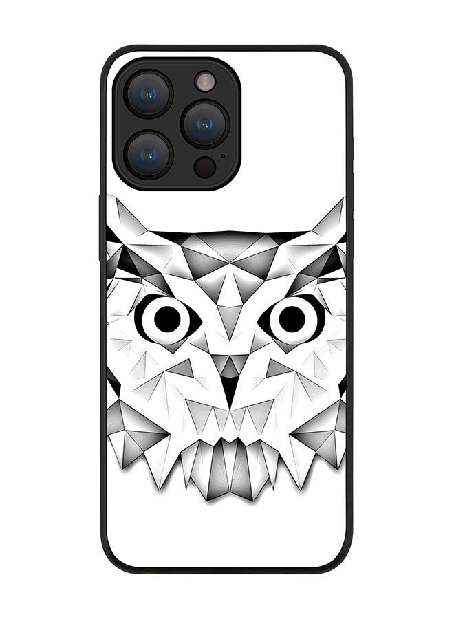 Stylizedd Cover for iPhone 15 Pro Case Rugged Black Slim fit Soft Flexible Anti Drop TPU Gel Thin Protective Phone Cases - Poly Owl - Image 1