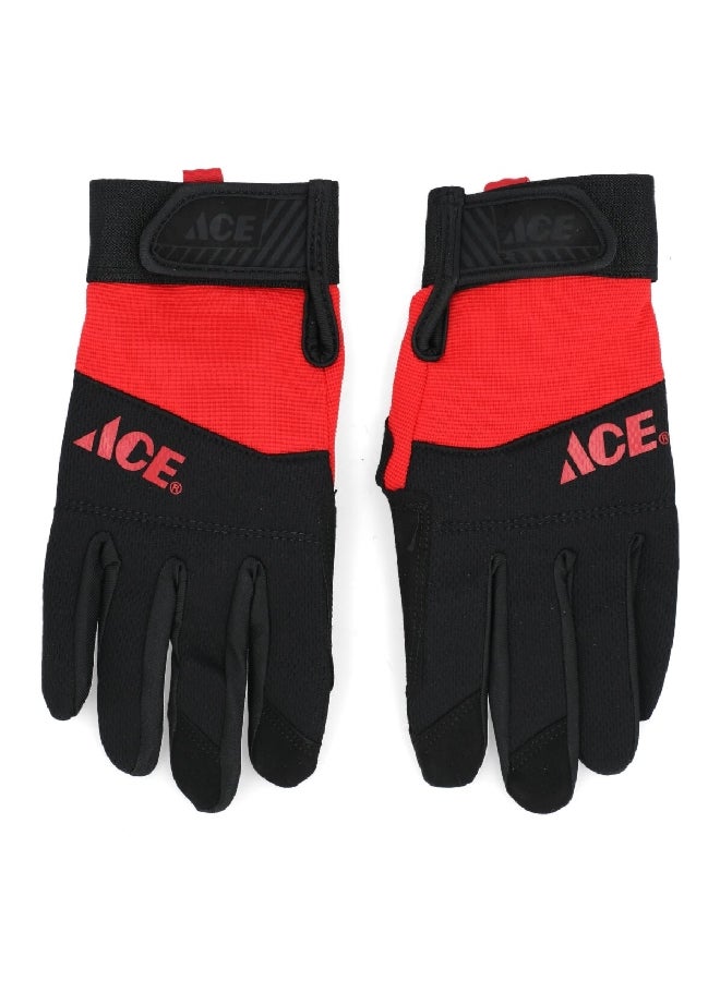 آيس قفازات البستنة بتصميم قابل للطي وتدوم طويلاً للأغراض العامة باللونين الأسود والأحمر L 53662-23 - Image 1