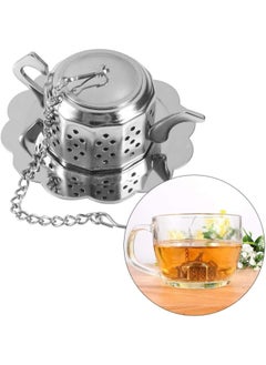 Teapot Shape Tea Strainer Filters, Stainless Steel Loose Leaf Tea Infusers Diffuser Tea Interval Filter with Long Chain Hook