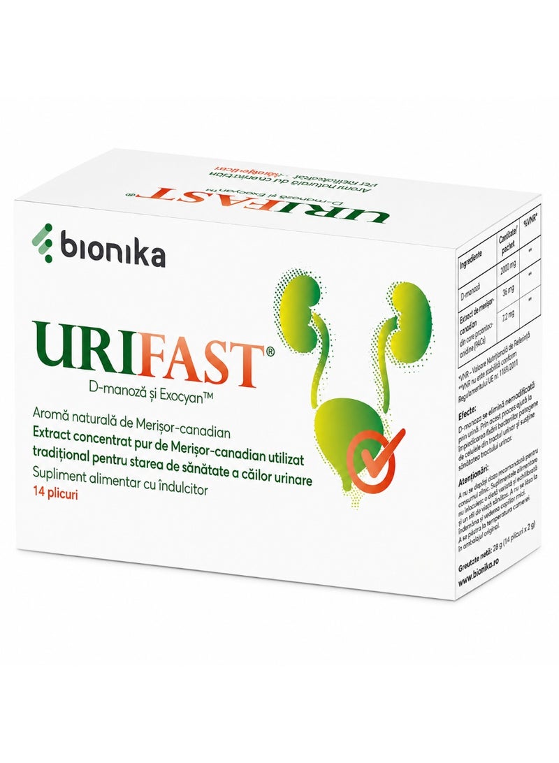 Bionika Urifast Supplement Powder 5g Pack of 14 Sachets – Urinary Tract Health Support