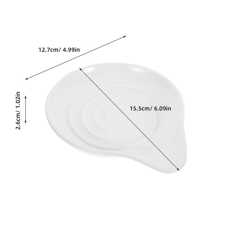 Ceramic Spoon Rest Kitchen Utensil Holder Porcelain Ladle Spatula Rest for Stove Countertop - Image 3