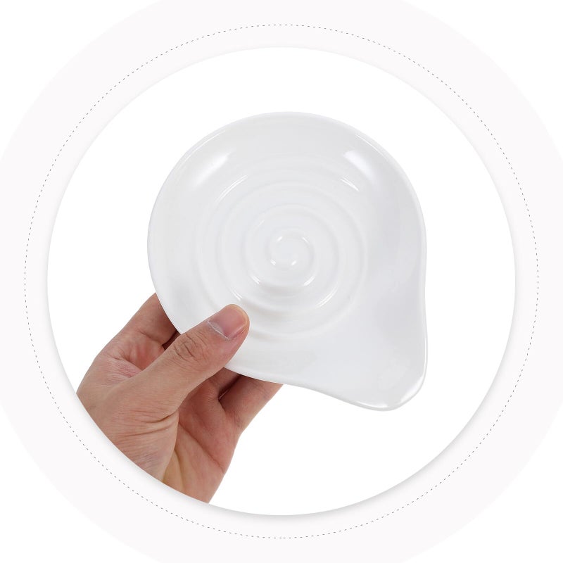 Ceramic Spoon Rest Kitchen Utensil Holder Porcelain Ladle Spatula Rest for Stove Countertop - Image 5