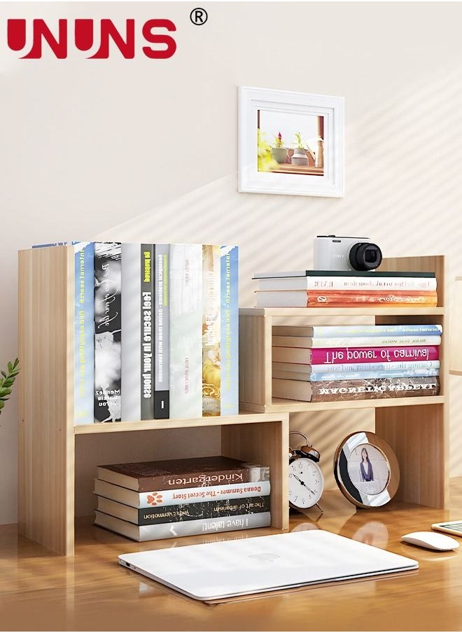 UNUNS - Desktop Bookcase,Expandable Wood Desktop Bookshelf,Desktop Organizer Office Storage Rack,Free Style Rotation Display Shelf,Desk Top Shelfing,Home Decor - Image 1