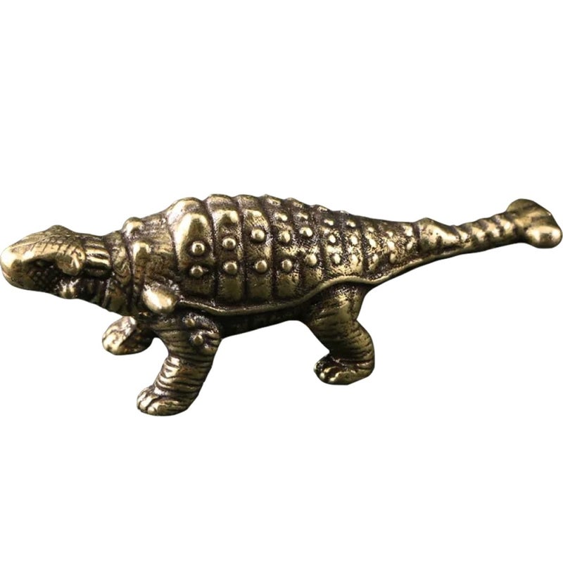 Vintage Brass Dinosaur Figurine Metal Decor Collectible Ornament For Home Office - Image 2