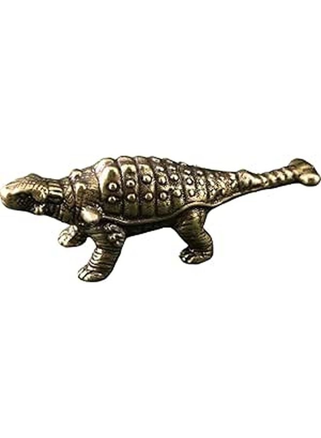 Vintage Brass Dinosaur Figurine Metal Decor Collectible Ornament For Home Office - Image 1