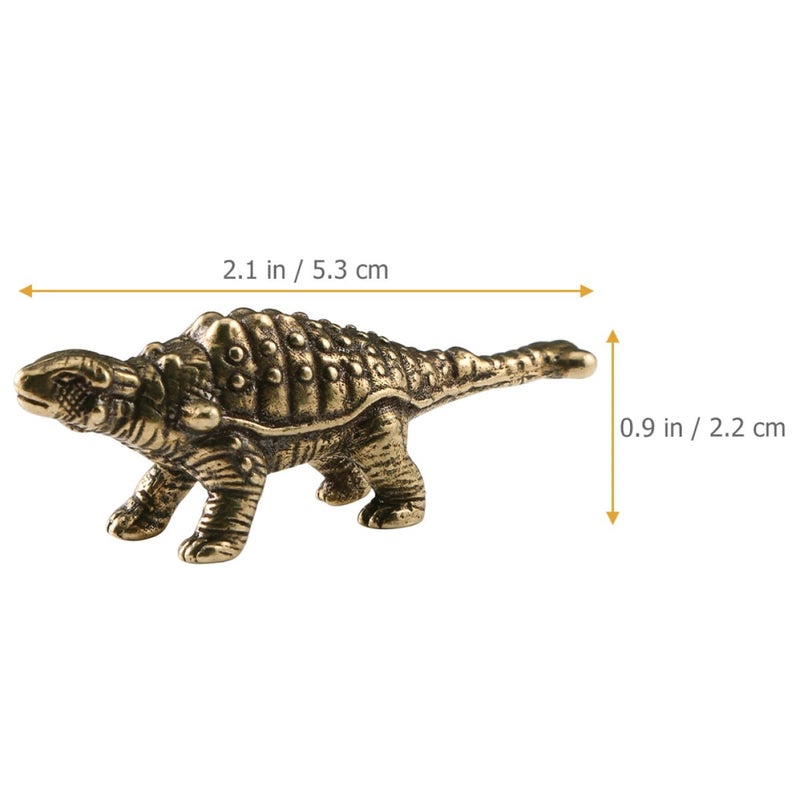 Vintage Brass Dinosaur Figurine Metal Decor Collectible Ornament For Home Office - Image 3