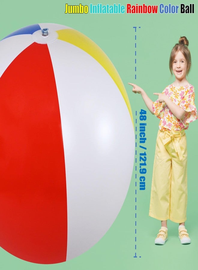 Jet Creations 48" Jumbo Rainbow Ball - Cold-Resistant Vinyl Inflatable for Events, Holidays, Parties, Halloween & Fall Decor, Pool, Beach & Outdoor Fun, Durable Giant Colorful Prop, 1 pc - Image 2