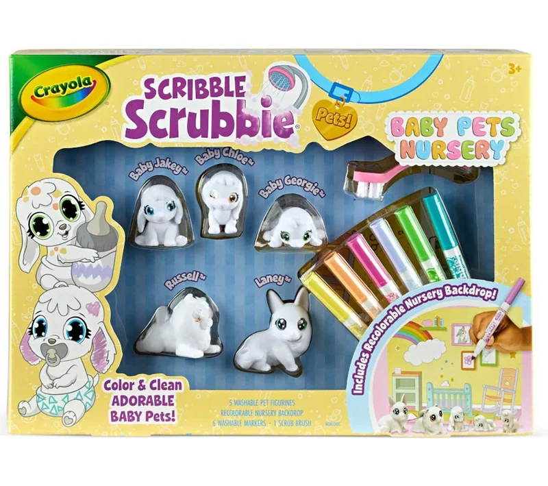 كرايولا Crayola Scribble Scrubbie Baby Pets Nursery, Baby Animal Toys for Toddlers & Kids, Gift for Girls & Boys, Ages 3+
