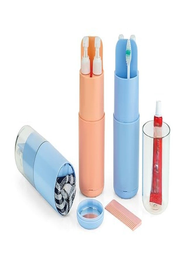 YEKDA 6-in-1 Travel Toiletry Bottle Set - Leakproof Refillable Dispenser with Pump Bottles, Storage Containers & Comb - Portable Travel Essentials Kit for Shampoo, Lotion, Skincare - Compact (19-PINK) - Image 5