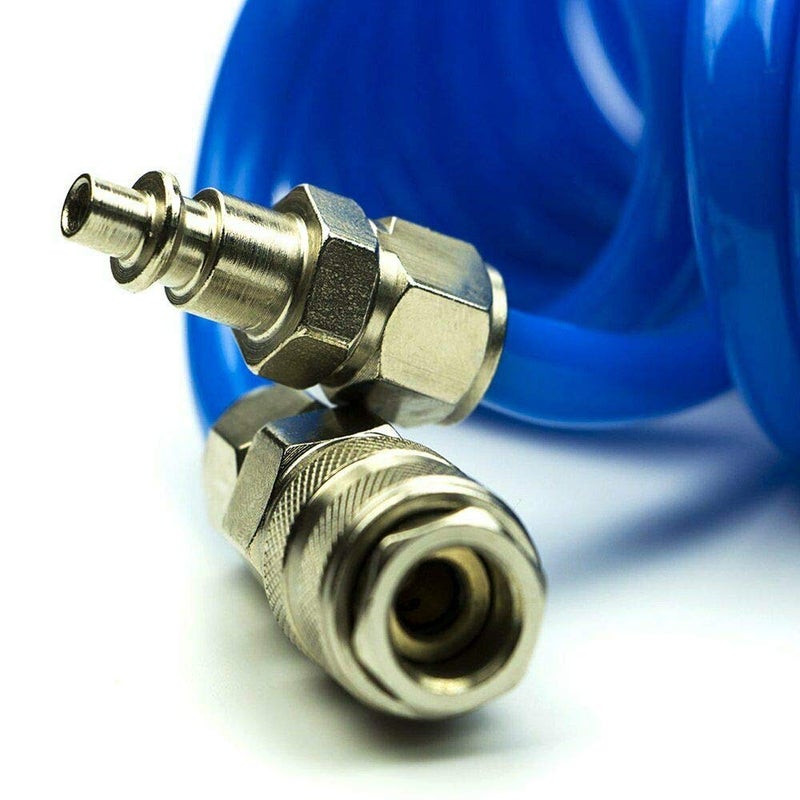 SHASALES SHASALES Air Blow Spray Gun and Recoil Hose 5M 19685Inch with Dust Clean Nozzle Coil Spring Compressor - Image 3