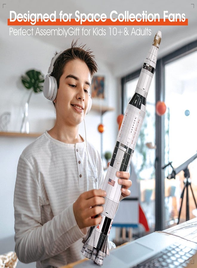كيوبيك فن أحجية ناسا أبولو ساتورن 5 ثلاثية الأبعاد للكبار والصغار، ألعاب فضائية للأولاد من 5 إلى 8 سنوات، مركبة فضائية، أحجية للأطفال من 8 إلى 14 سنة، مجموعة نموذج أحجية استكشاف الفضاء، 136 قطعة للمراهقين - Image 4