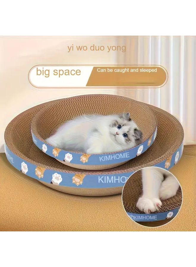 Extra Large Cat Scratching Post Bed 19 69x3 94 Inch Round Cardboard Pad Playful Design - Image 1