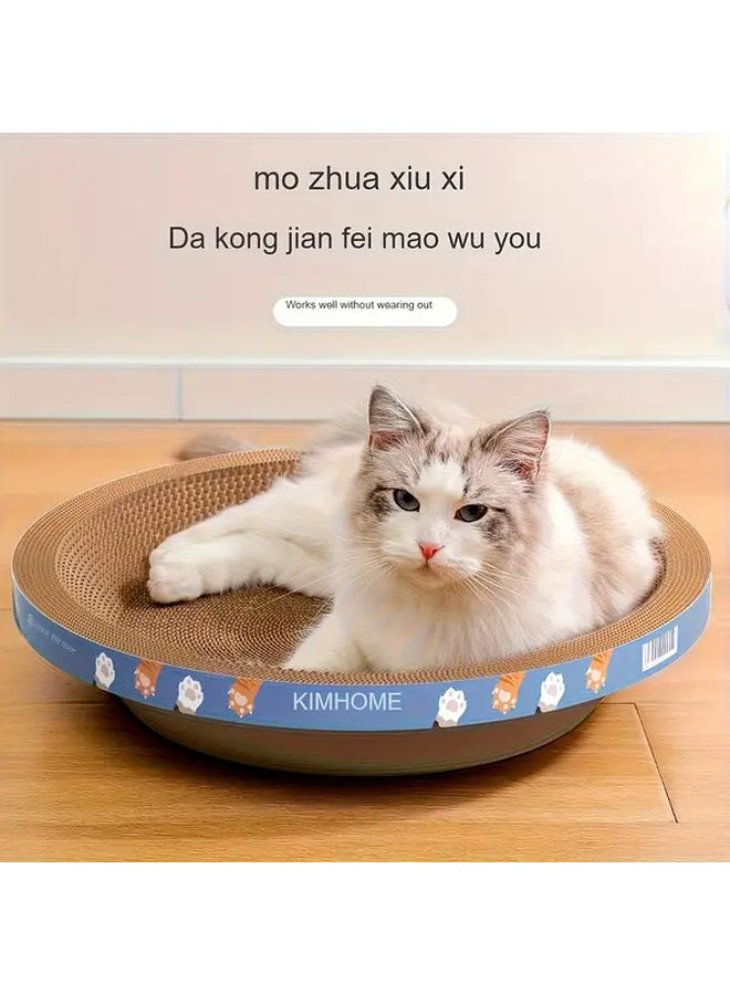 Extra Large Cat Scratching Post Bed 19 69x3 94 Inch Round Cardboard Pad Playful Design - Image 2